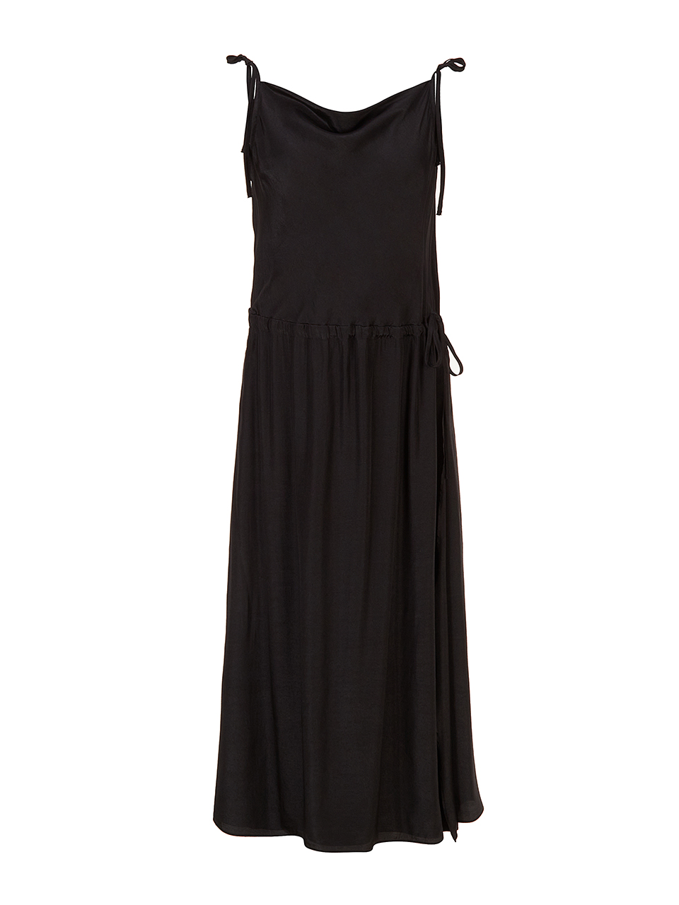 LILY sleeveless silky dress [black]