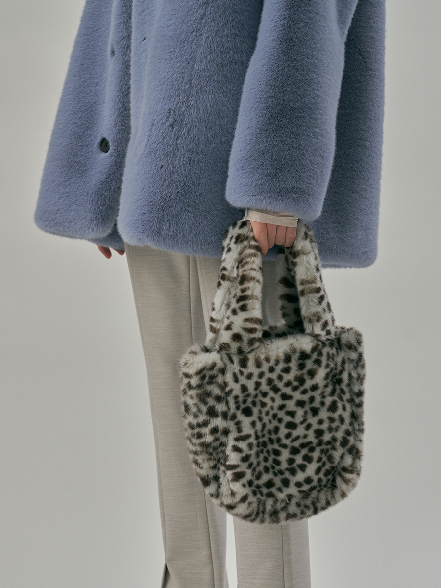COYA eco fur mini bag [mint leopard]