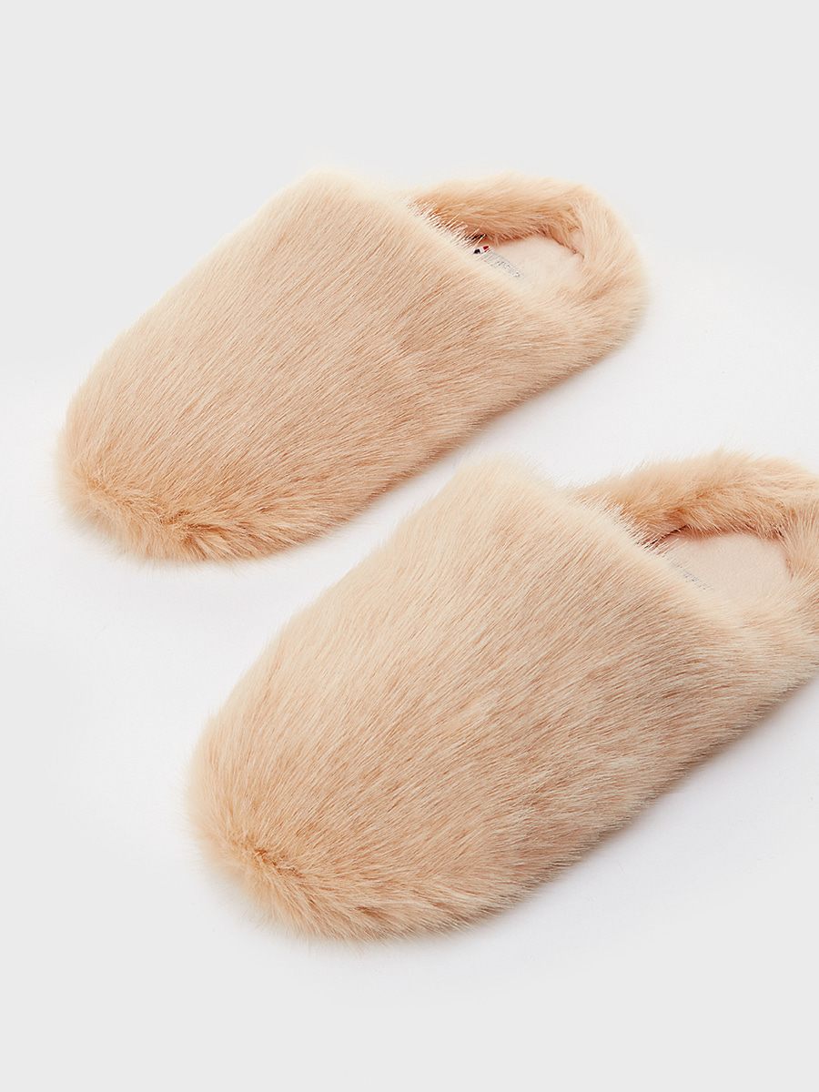 HEEL winter ecofur slipper [beige]