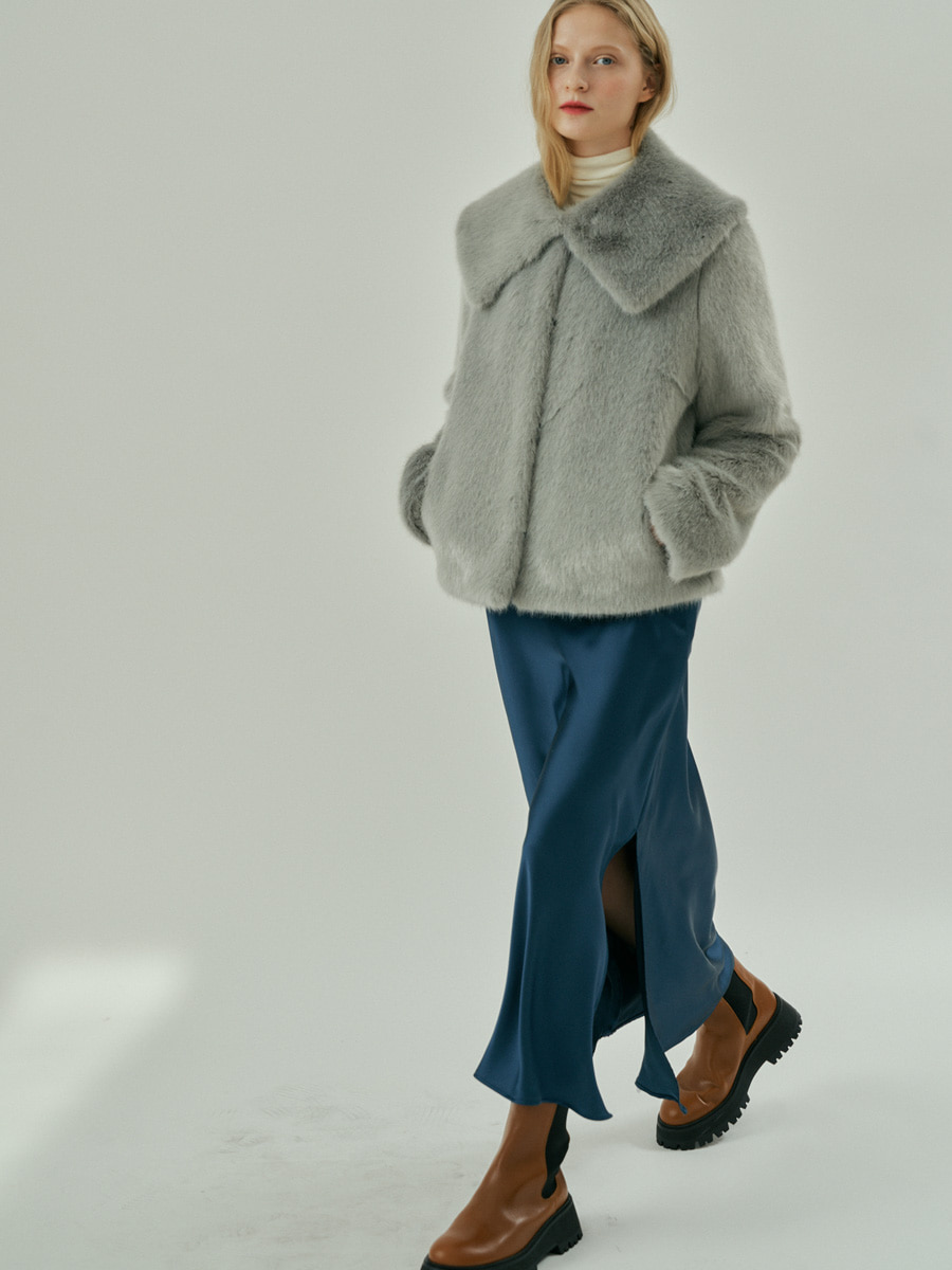 ROSEY SPECIAL ECO FUR JACKET [GREY] &amp; CAPE