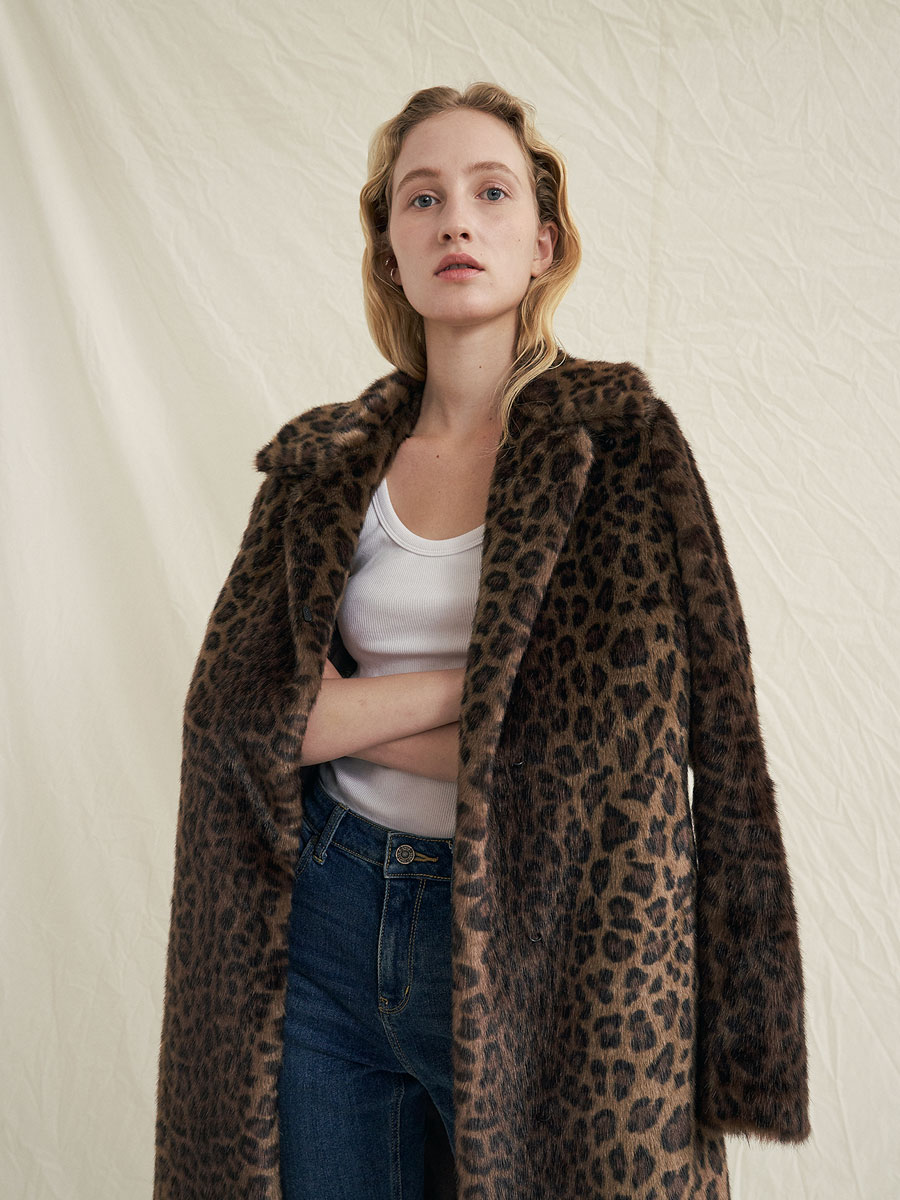 Molloolli Penny20 Eco Fur Coat [Leopard]