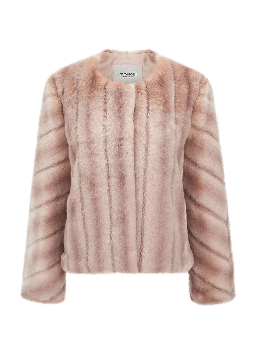Molliolli Prelude Eco Fur Coat [Pink]