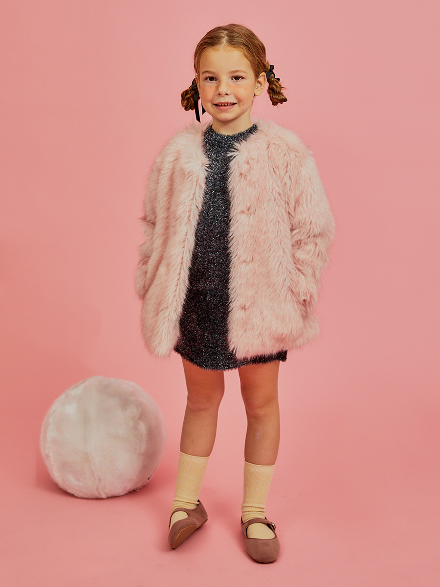 HUGME party fur coat [baby pink]