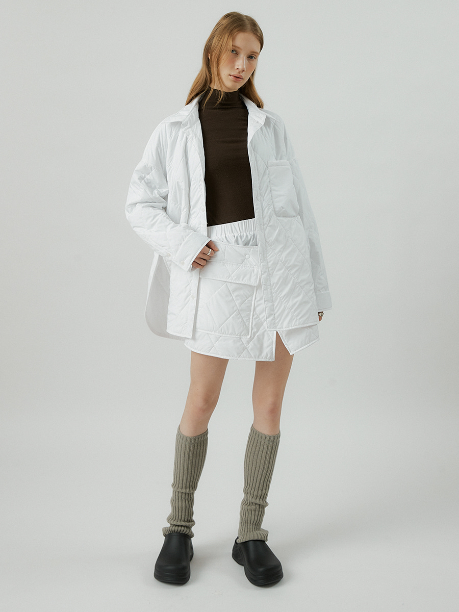 [샘플세일] Breeze SK quilting wrap mini skirt [white]