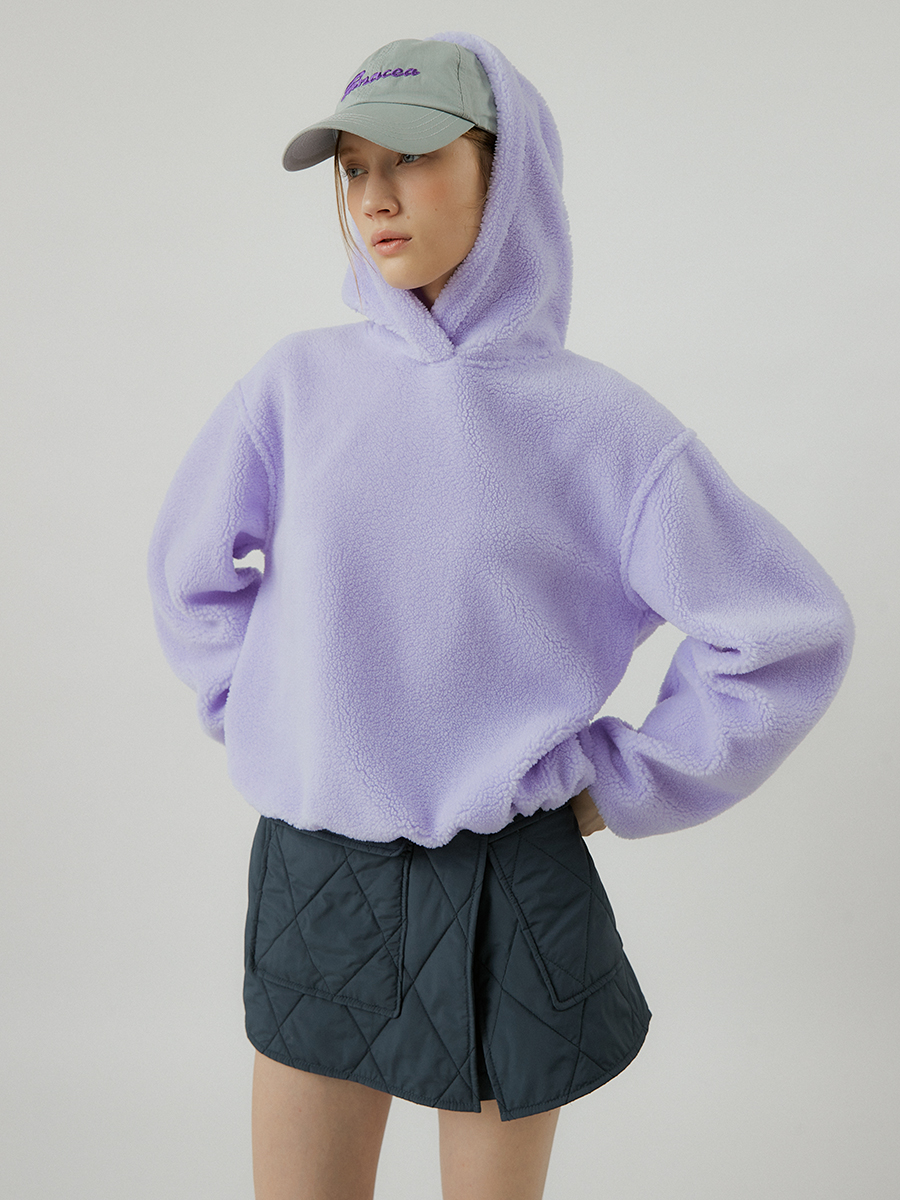 [샘플세일] Boucle HD fur hoodie shirts [light purple]